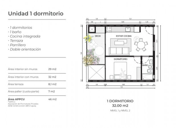Grutas de la Ballena. Apartamentos de 1 y 2 dormitorios